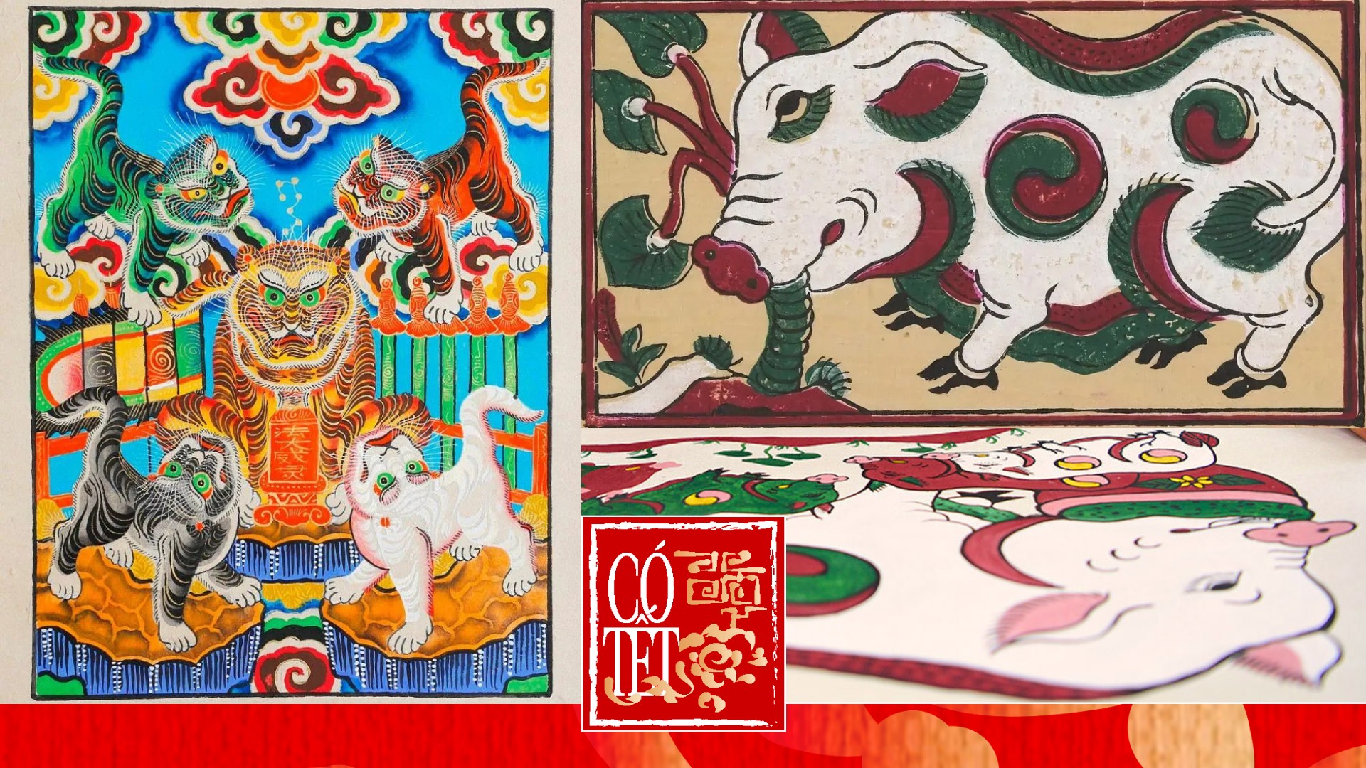 Những nét cọ đậm tính biểu tượng trong tranh năm mới của người Á Đông