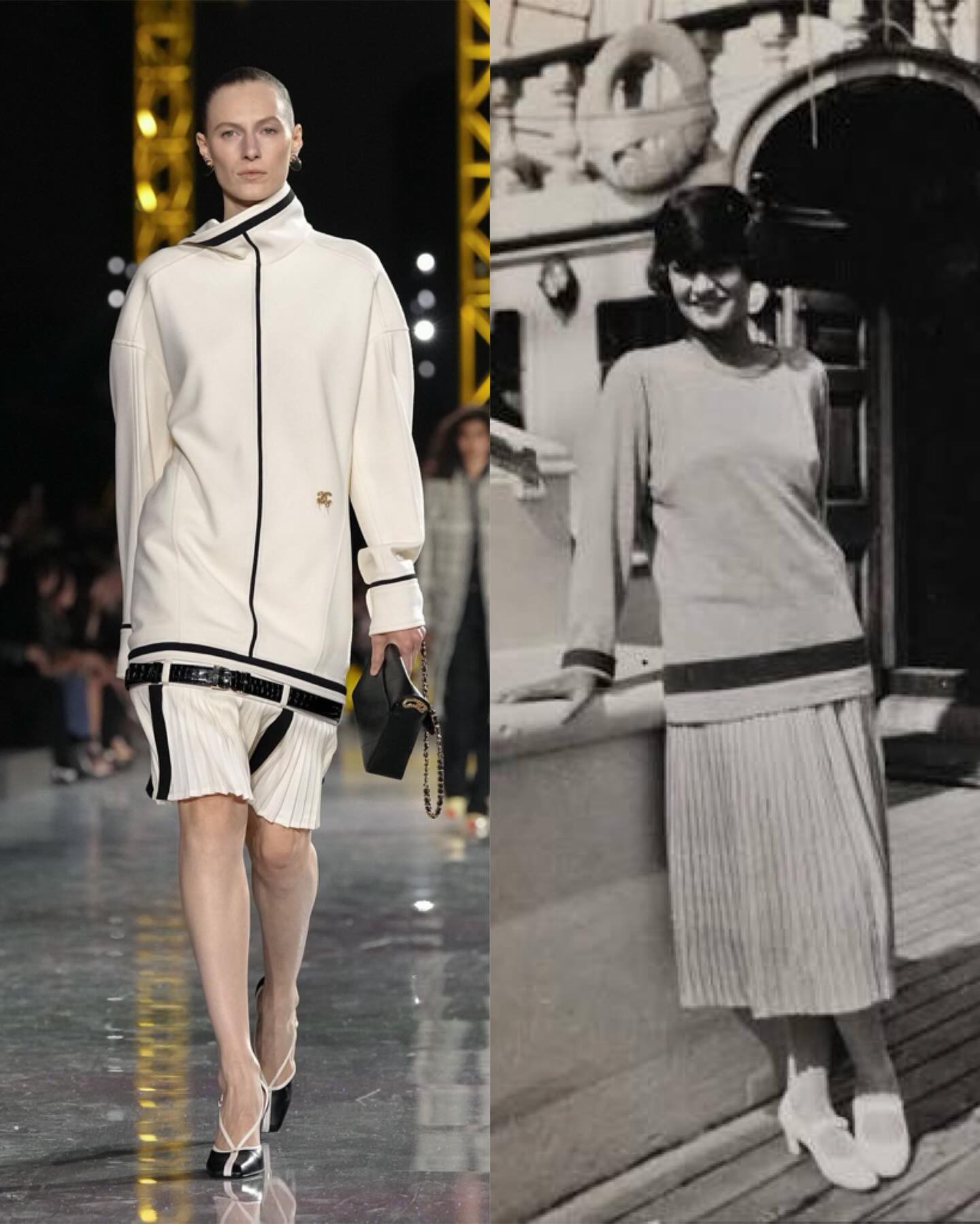 Hinh anh Chính vì vậy, bộ sưu tập Thu Đông 2026 mang đến cảm giác vừa quen thuộc, vừa mới mẻ. Người xem có thể nhận ra những bóng dáng quen thuộc của CHANEL từ gần một thế kỷ trước nhưng đồng thời cũng thấy rõ rằng chúng đã được điều chỉnh để phù hợp với cách thị hiếu của phụ nữ ngày nay. 1