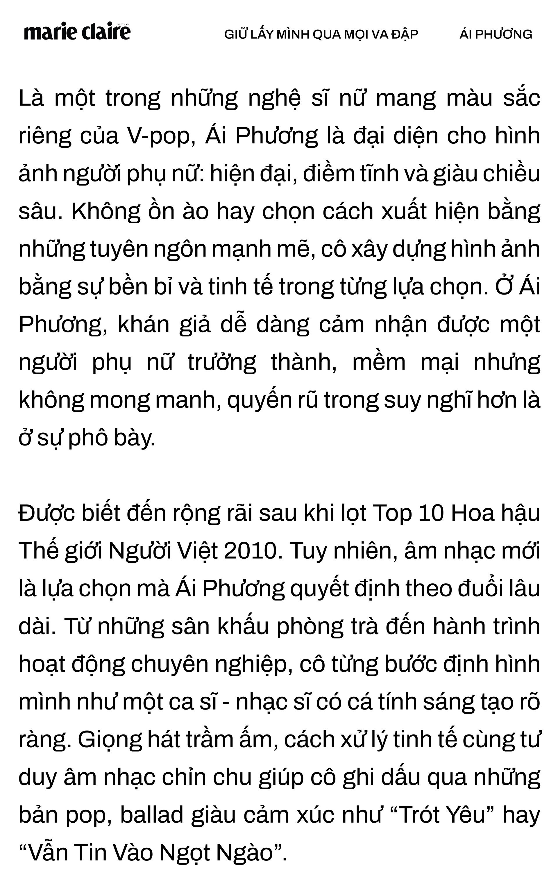 Hinh anh Ca sĩ Ái Phương và hành trình giữ lấy mình qua mọi va đập 4