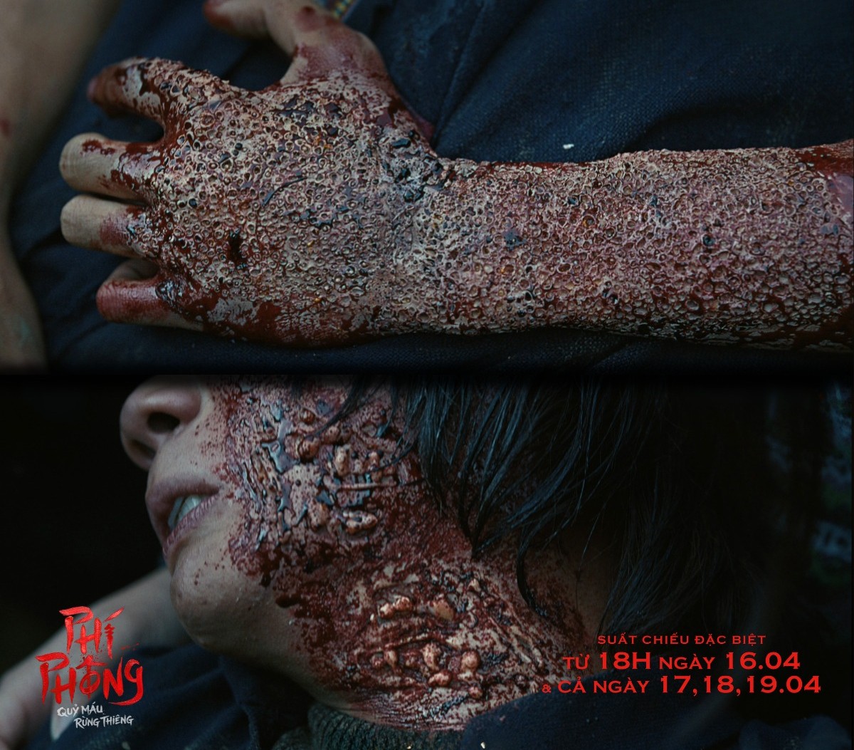 Hinh anh Hậu trường hóa trang 'nỗi sợ' qua lời kể của ekip 'Phí phông: Quỷ máu rừng thiêng' 3