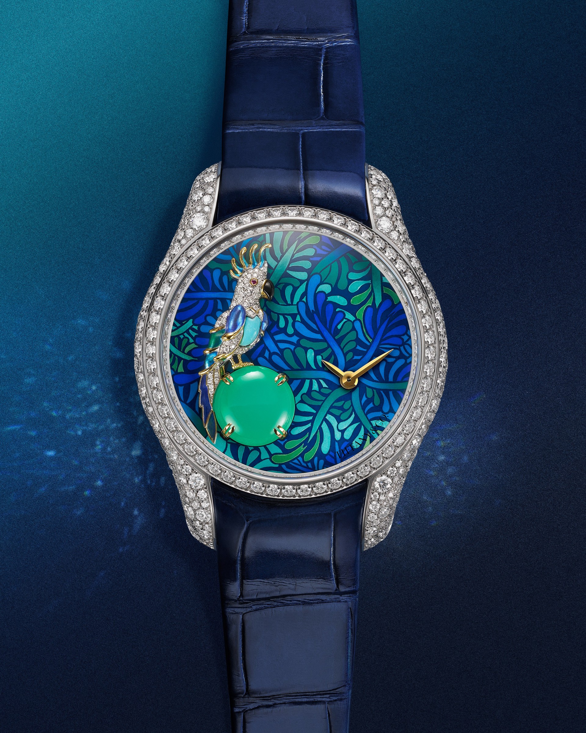 Hinh anh Tiffany & Co. ra mắt đồng hồ High Jewelry Paradise Bird Parrot trong Blue Book 2026: Hidden Garden 1